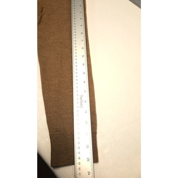 Doncaster Sport Wool Sweater with Pearl Neckline Vintage Camel Brown Large - Picture 9 of 10